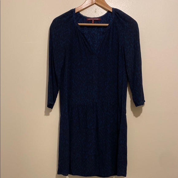 COMPTOIR DES COTOONNIERS Elegant Navy Blue Silk Women's Dress SIZE 36 - Picture 2 of 9
